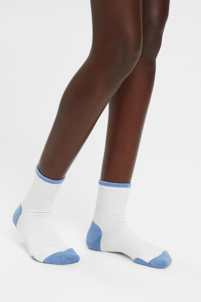 Calze da sneakers con accenti sportivi in confezione doppia, NEW WHITE, detail image number 2