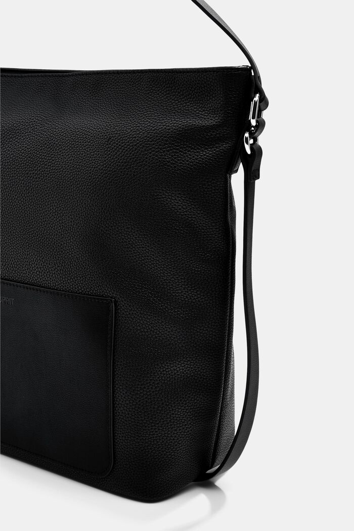 Borsa a tracolla in similpelle, BLACK, detail image number 1