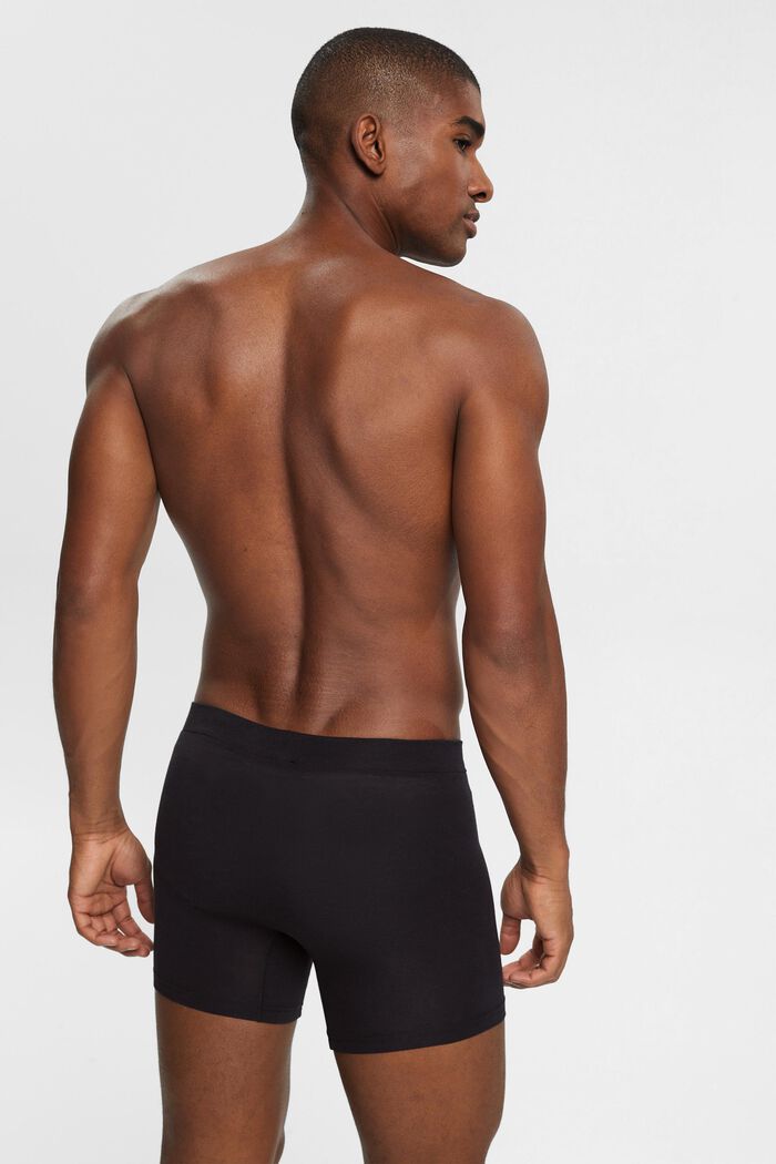 Shorts da uomo lunghi in misto cotone elasticizzato, confezione multipla, BLACK, detail image number 3