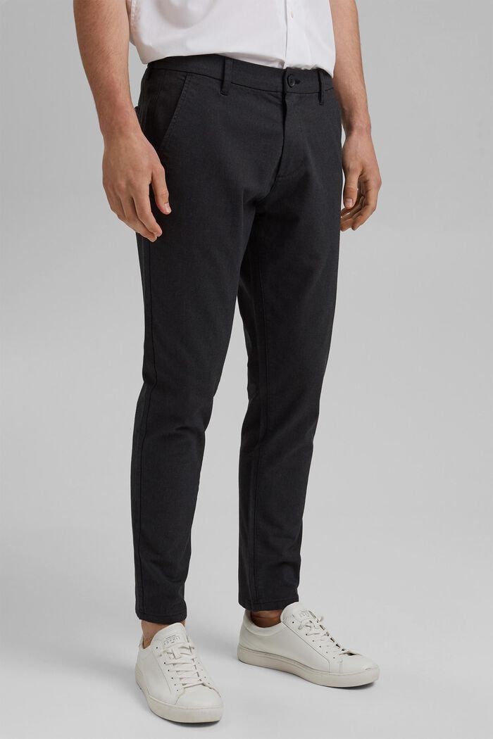Pantaloni da completo bicolore in misto cotone, ANTHRACITE, detail image number 0