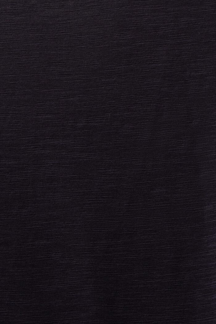 T-shirt fiammata con scollo a V, BLACK, detail image number 5