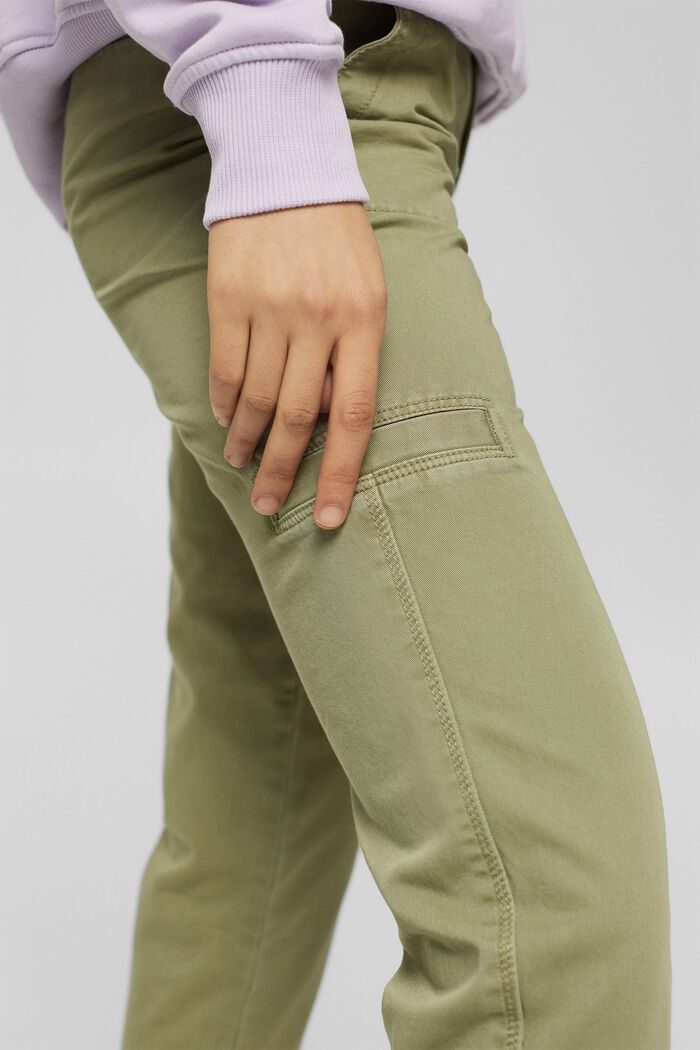 Pantaloni capri di cotone Pima, LIGHT KHAKI, detail image number 0