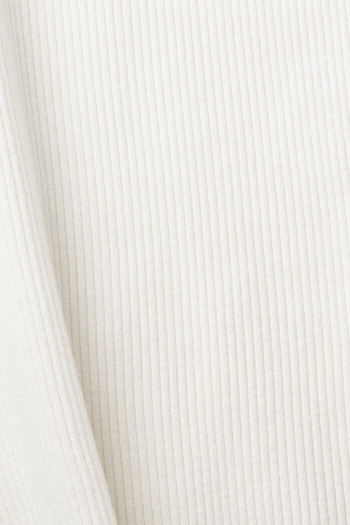 Pullover a manica corta a coste, OFF WHITE, detail image number 6