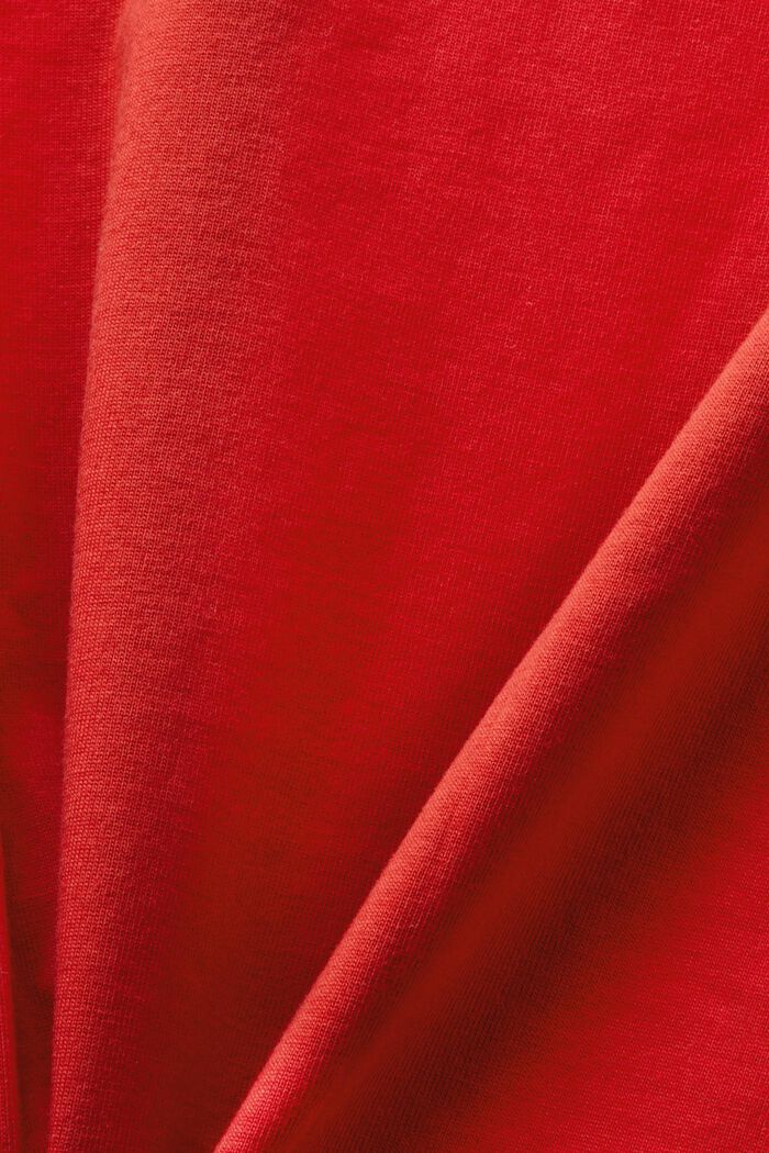 T-shirt con logo e stampa floreale, DARK RED, detail image number 5