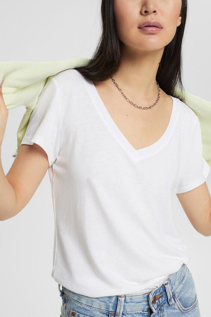 T-shirt in misto cotone biologico, confezione doppia, WHITE, detail image number 3