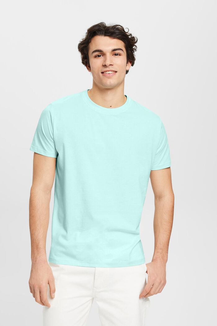 T-shirt girocollo in jersey, LIGHT AQUA GREEN, detail image number 0