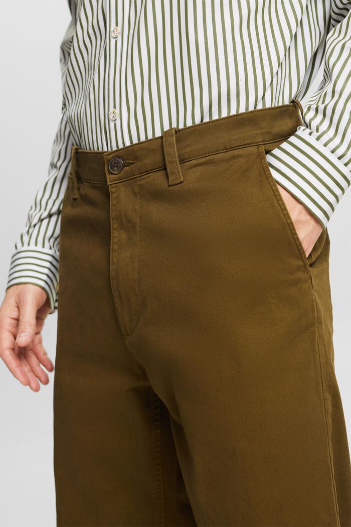 Pantaloni chino dritti in stile vintage, KHAKI GREEN, detail image number 4