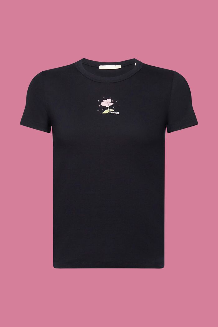 T-shirt con stampa sul davanti, BLACK, detail image number 7