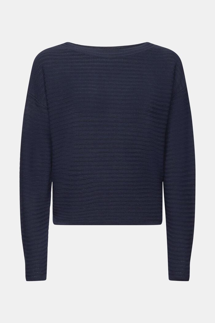 Maglione in maglia mista a righe, NAVY, detail image number 6