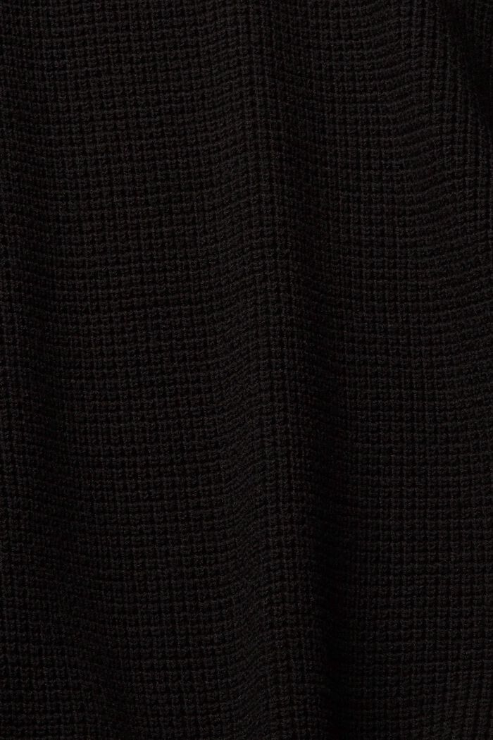 Pullover a maglia larga con scollo a V, BLACK, detail image number 1