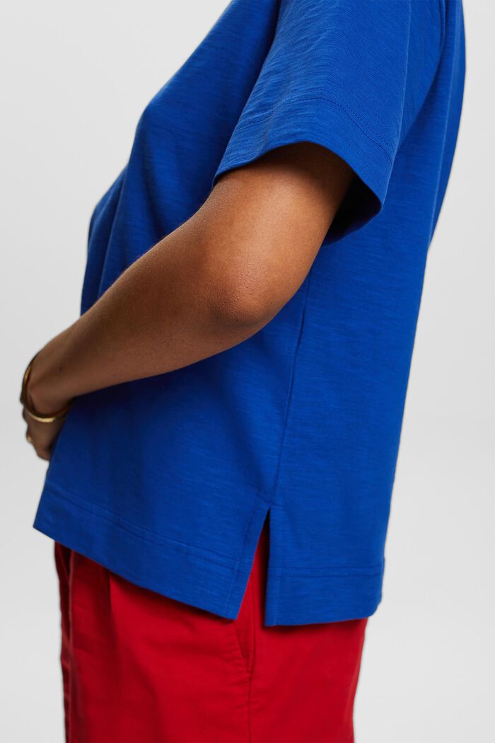 T-shirt fiammata con scollo a V, BRIGHT BLUE, detail image number 3