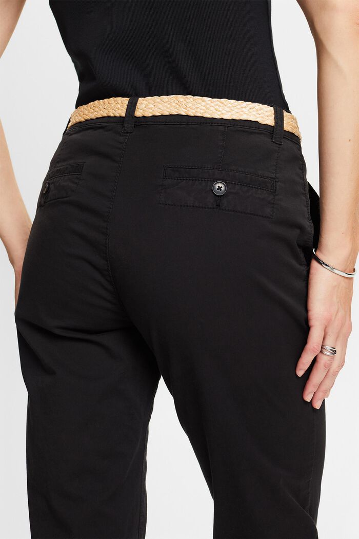 Pantaloni chino con cintura, BLACK, detail image number 2