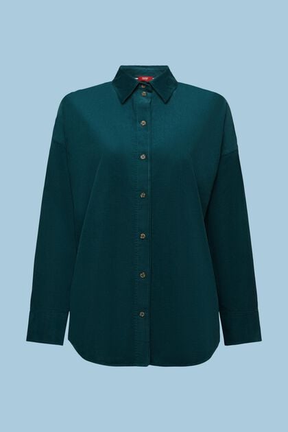 Camicia blusata oversize in velluto