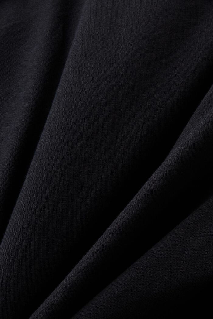 Maglietta in cotone Pima con girocollo, BLACK, detail image number 5