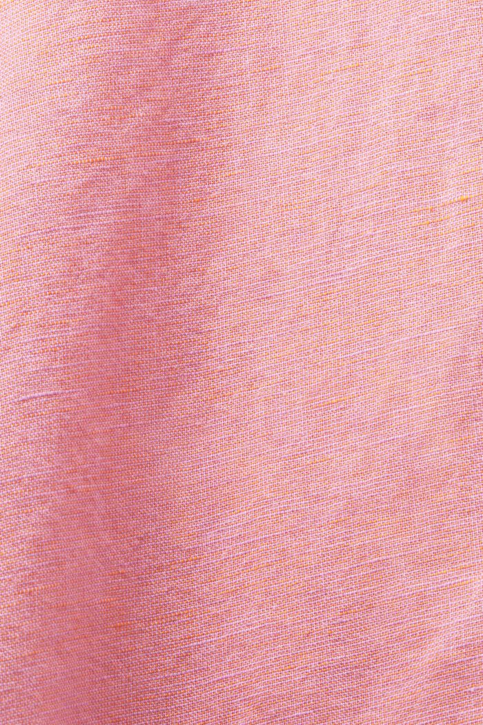 Camicia blusata in lino e cotone, RED ORANGE, detail image number 4