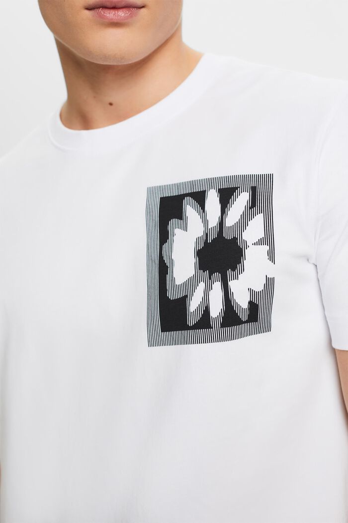 T-shirt con logo e stampa floreale, WHITE, detail image number 2