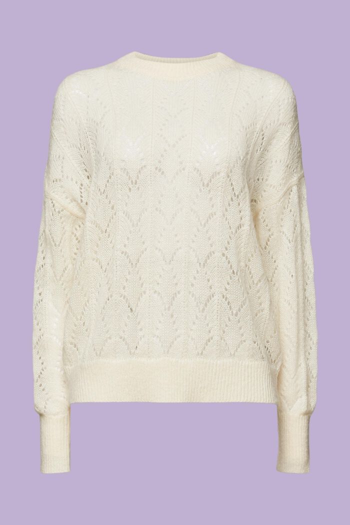 Pullover in misto lana in maglia traforata, ICE, detail image number 7