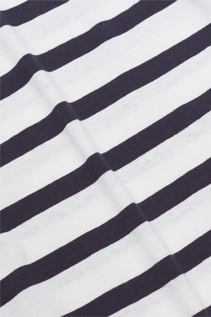 T-shirt girocollo in cotone e lino, NAVY, detail image number 5