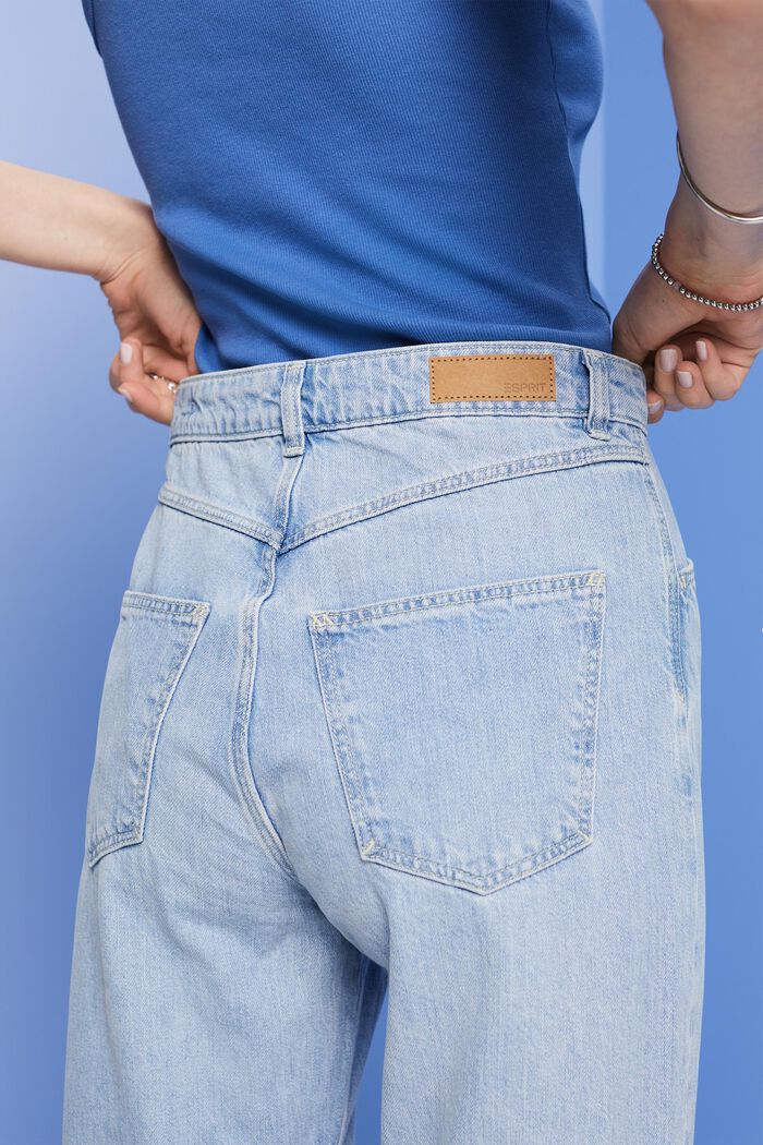 Jeans cropped dad fit, BLUE LIGHT WASHED, detail image number 4