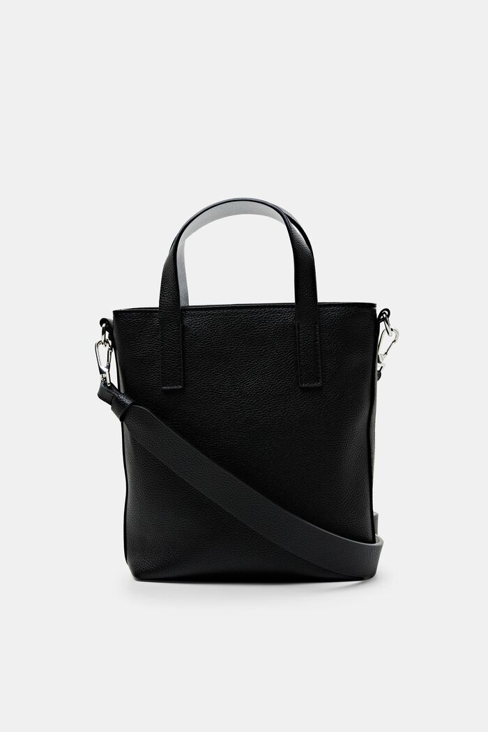 Piccola tote bag in similpelle, BLACK, detail image number 0