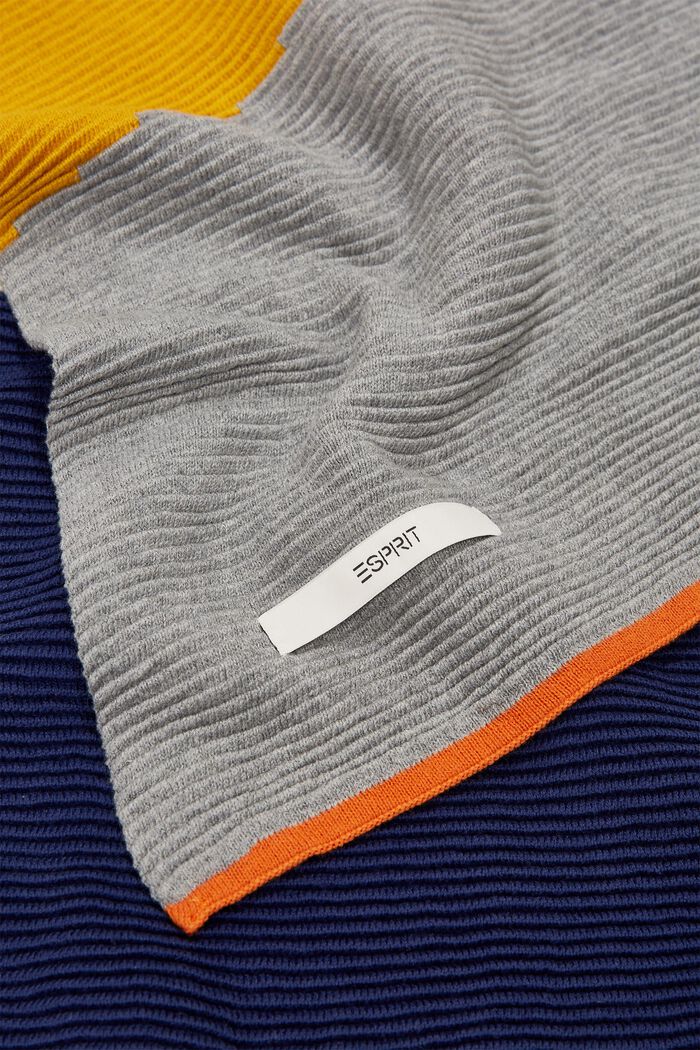 Plaid in maglia strutturata, 100% cotone, YELLOW, detail image number 3