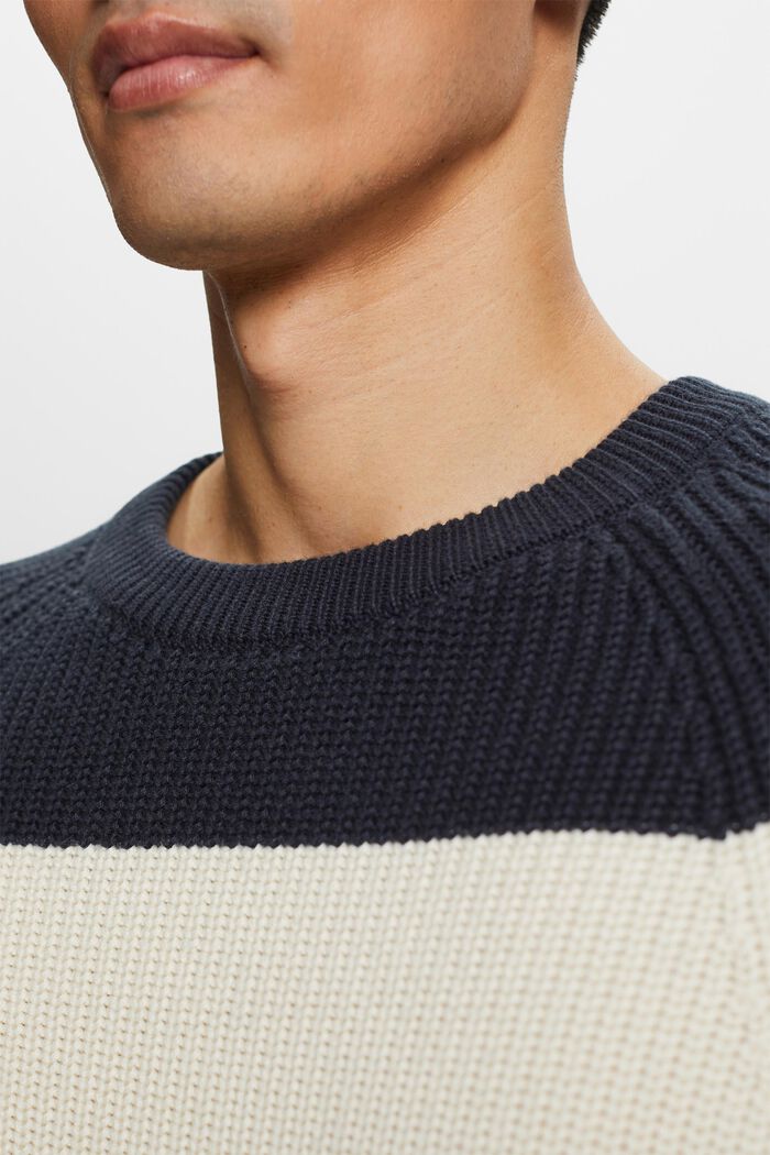 Pullover girocollo a righe, PETROL BLUE, detail image number 2
