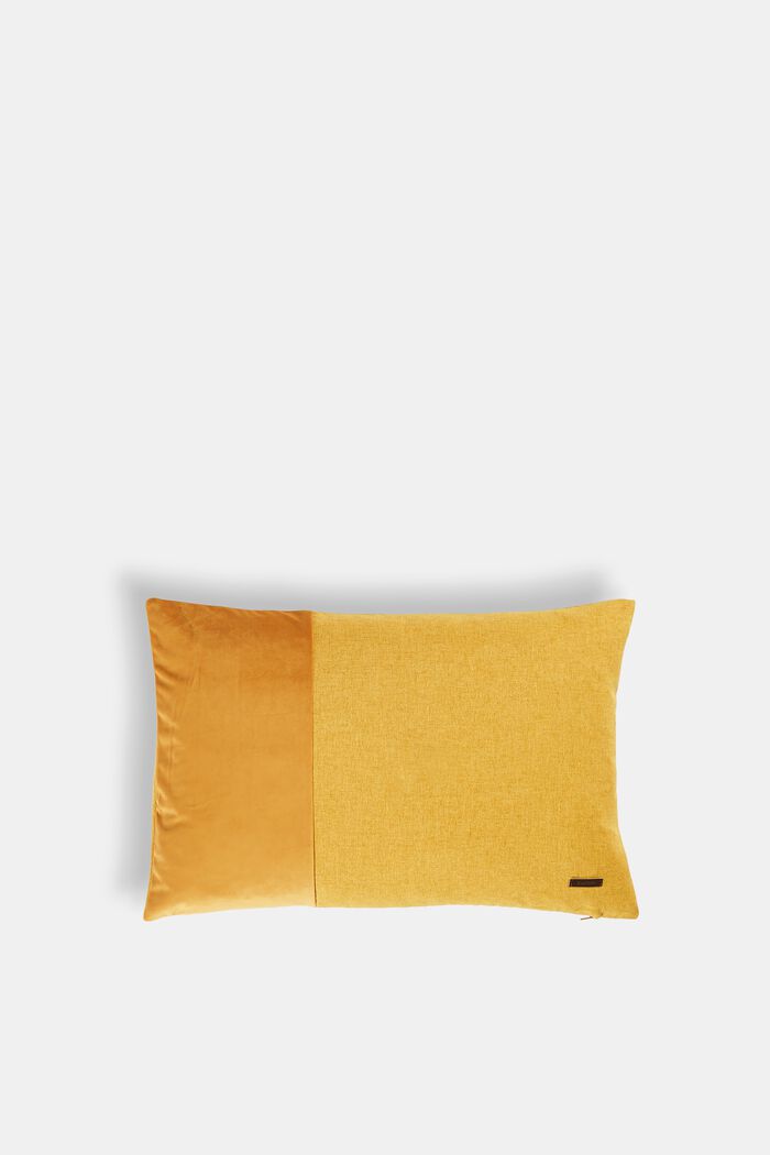 Fodera per cuscino in materiale misto con microvelluto, MUSTARD, detail image number 0