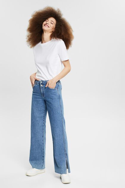 Jeans wide leg in cotone biologico