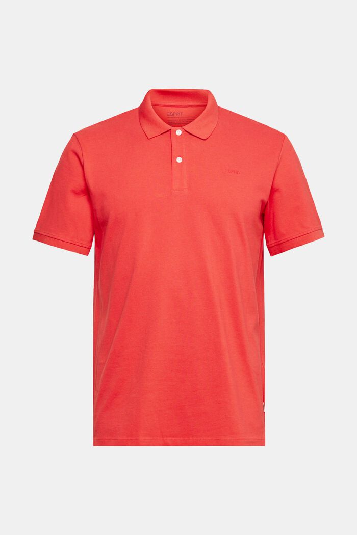 Polo in piqué di cotone, CORAL RED, detail image number 2
