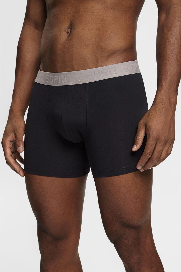 Shorts da uomo lunghi in cotone elasticizzato, confezione multipla, WHITE, detail image number 0
