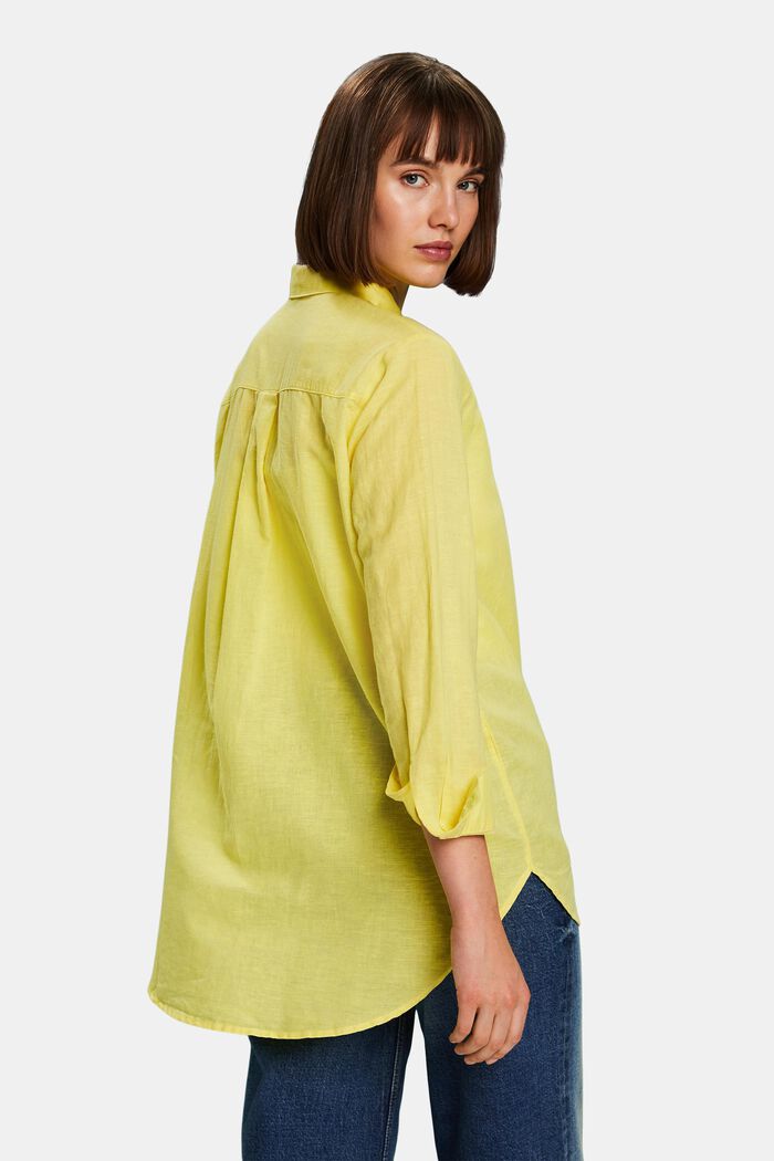 Camicia in lino e cotone, PASTEL YELLOW, detail image number 2