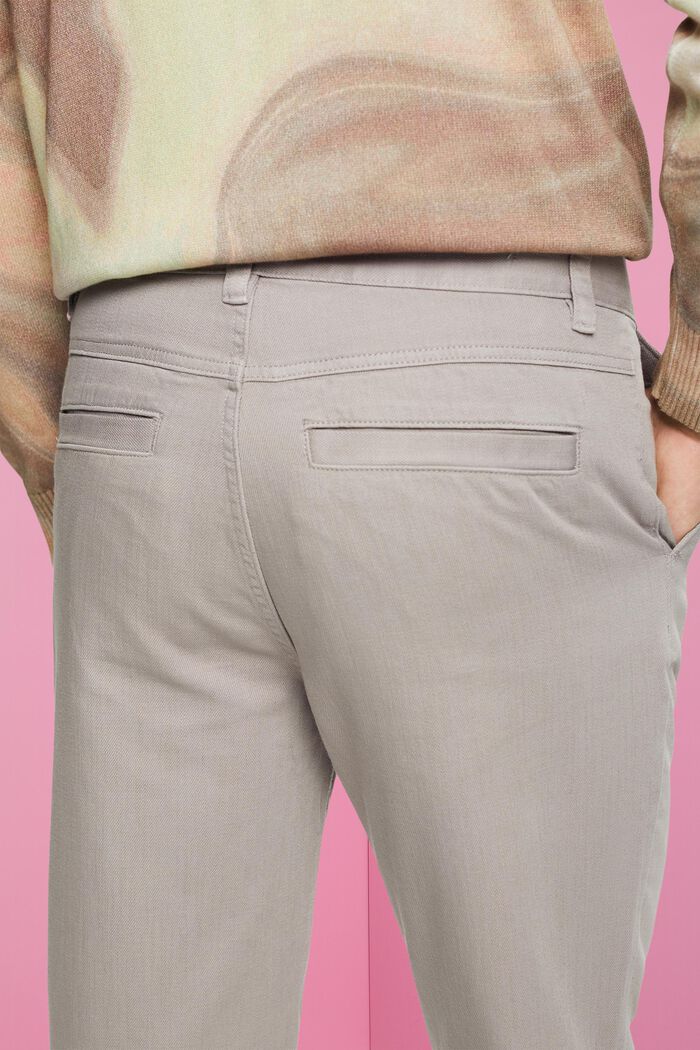 Pantaloni in cotone, taglio ampio tapered, LIGHT GREY, detail image number 4