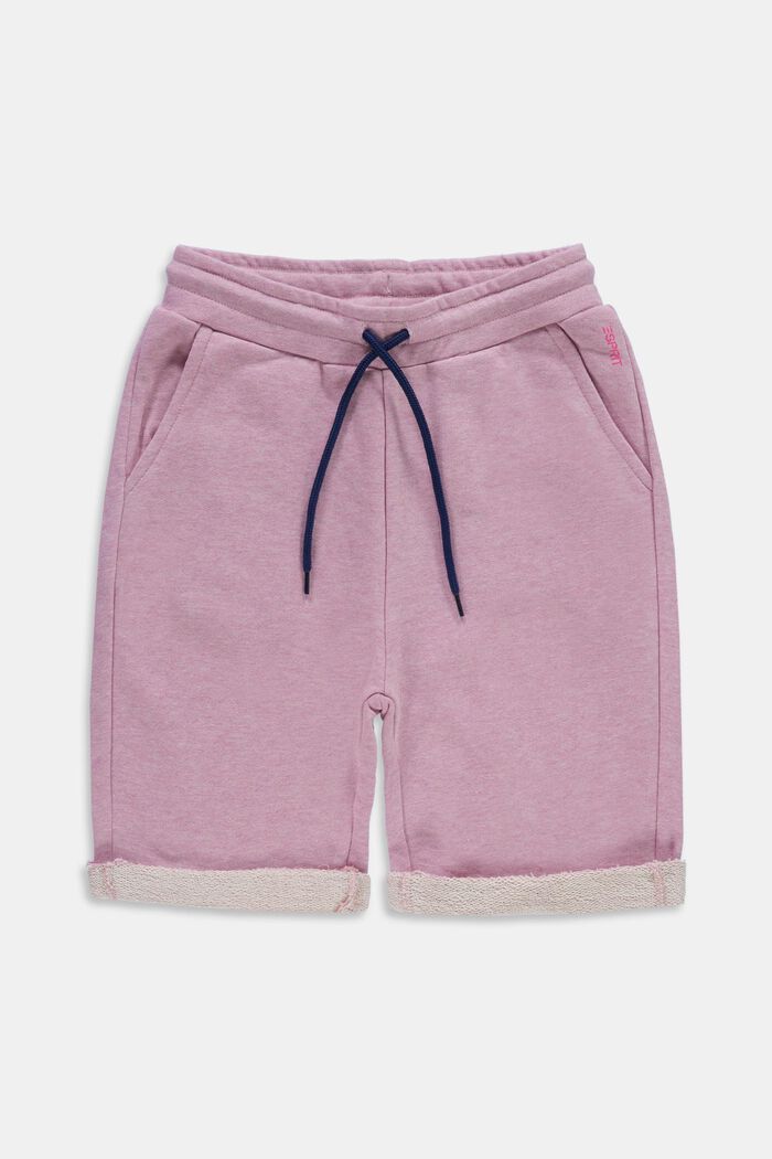 Shorts felpati in cotone, LIGHT PINK, overview