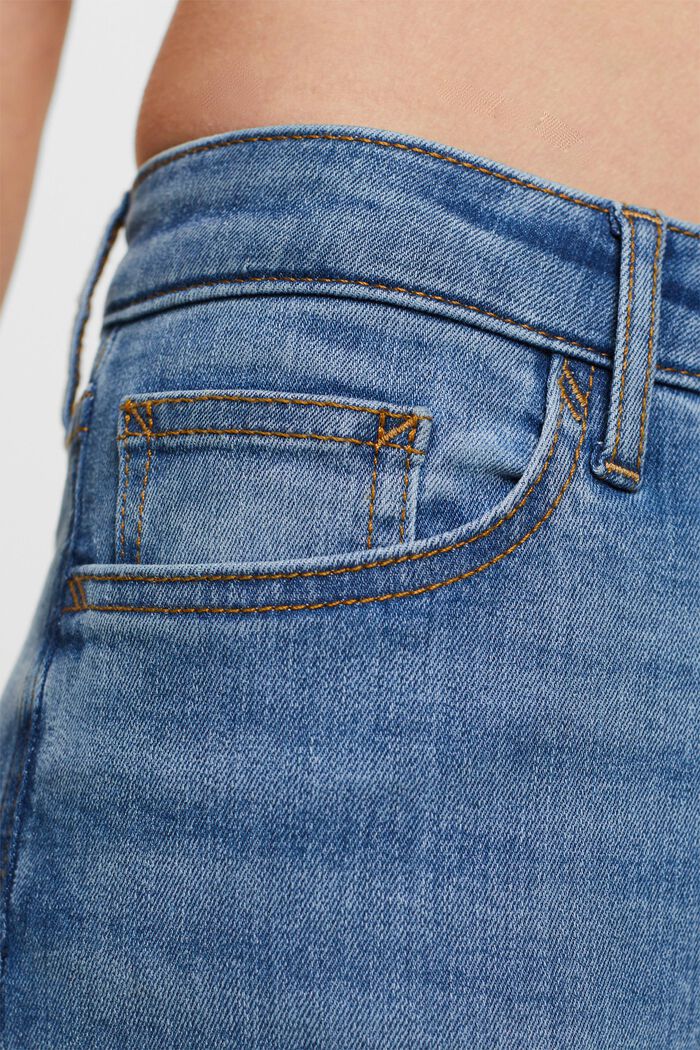 Jeans Capri a vita media, BLUE LIGHT WASHED, detail image number 4