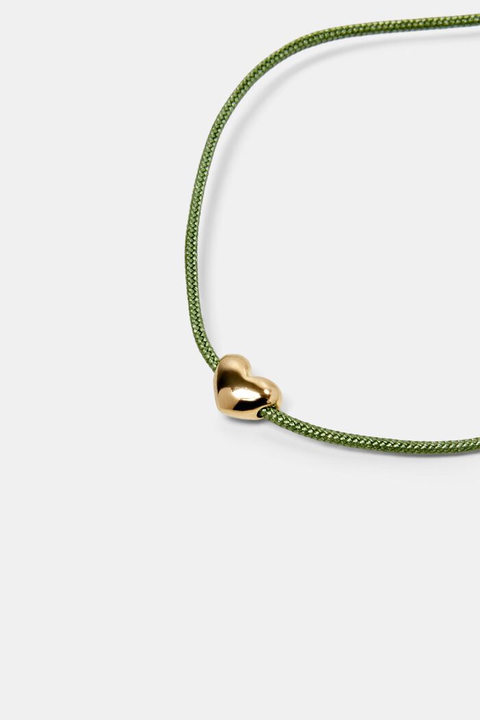 Bracciale con pendente a cuore, argento sterling, KHAKI GREEN, detail image number 1