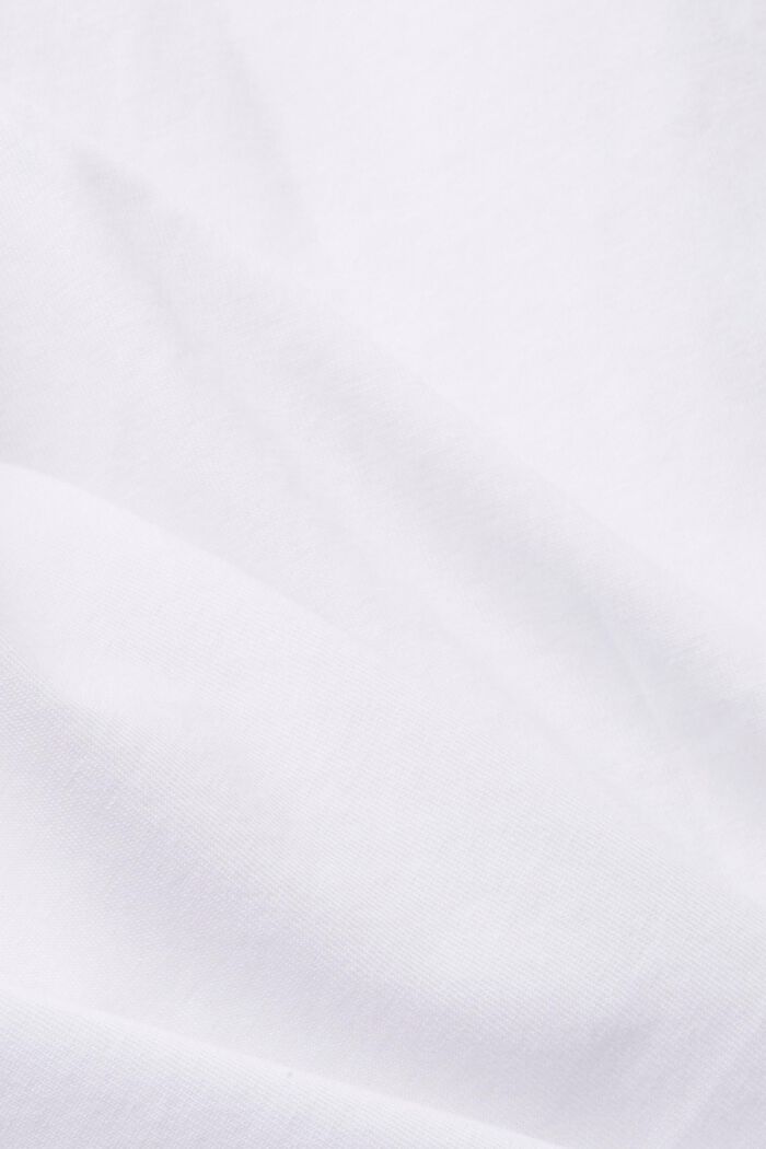 T-shirt di cotone smanicata con scollo a V, WHITE, detail image number 5