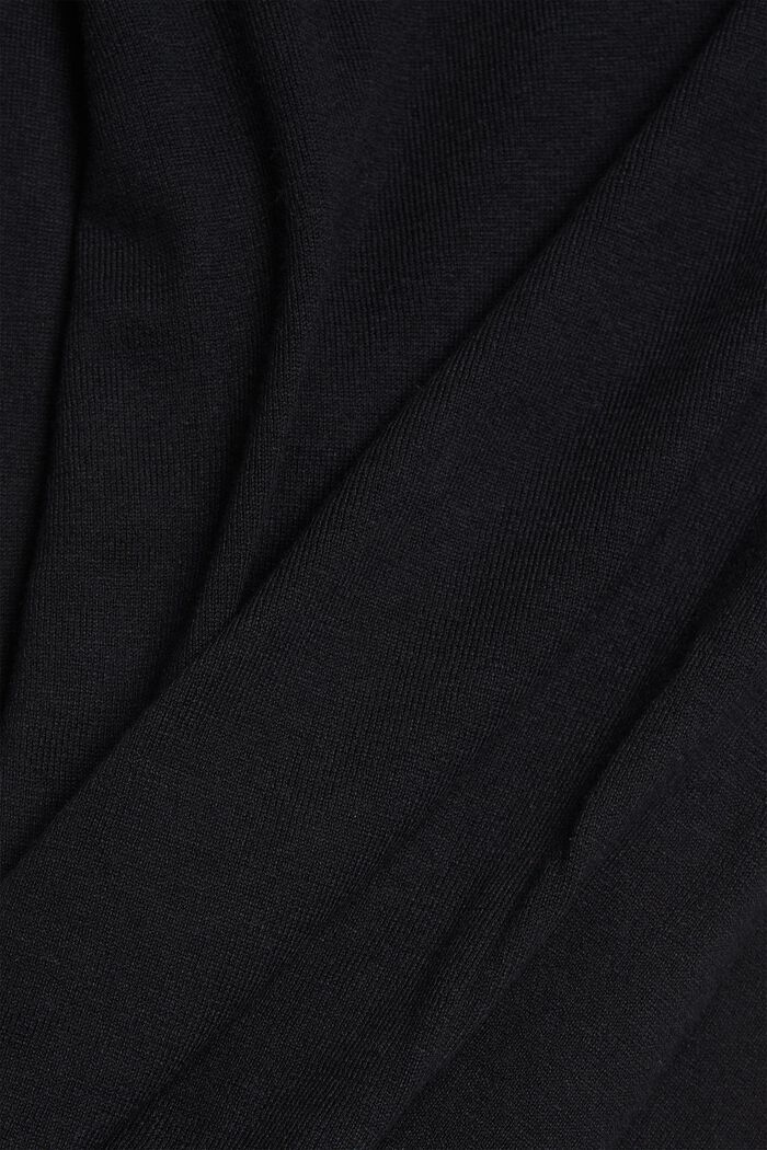 Pullover basic in misto cotone biologico, BLACK, detail image number 1