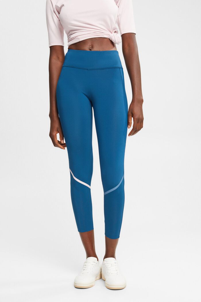 In materiale riciclato: leggings con E-Dry, PETROL BLUE, detail image number 1