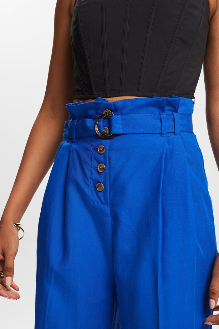 Mix and Match Pantaloni culotte cropped, vita alta, BRIGHT BLUE, detail image number 4