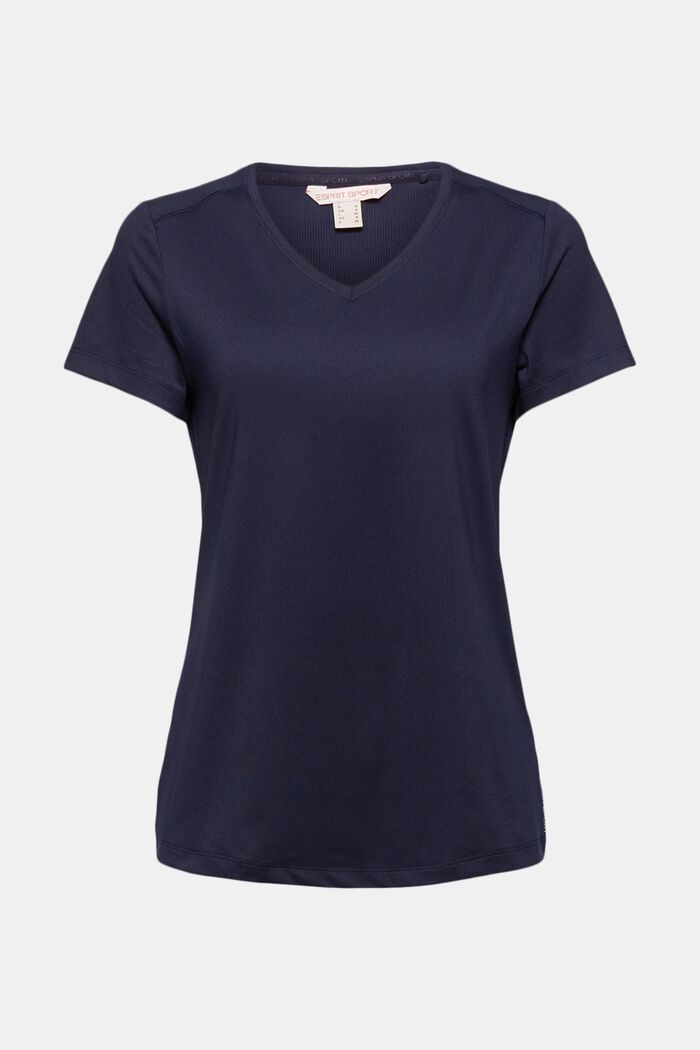 In materiale riciclato: t-shirt active con E-DRY, NAVY, detail image number 0