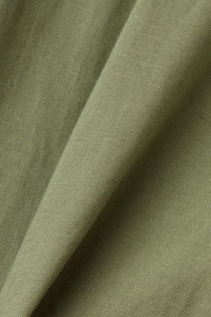 Camicia button-down in misto cotone e lino, LIGHT KHAKI, detail image number 5