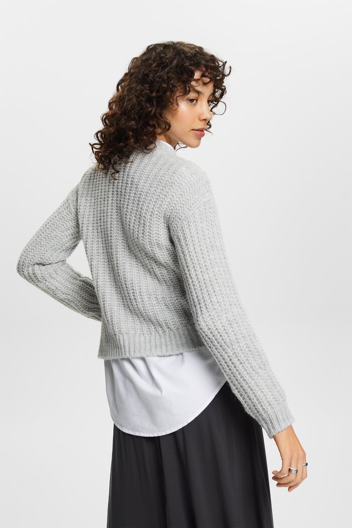 Pullover in maglia a coste, LIGHT GREY, detail image number 3