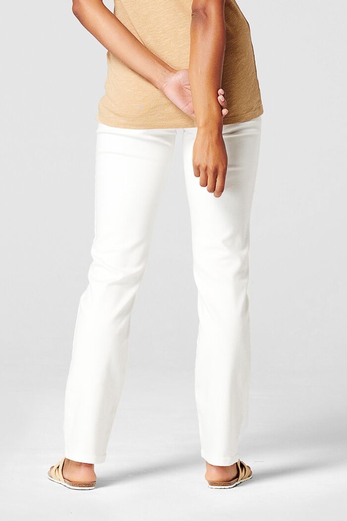Jeans elasticizzati con fascia premaman, BRIGHT WHITE, detail image number 1