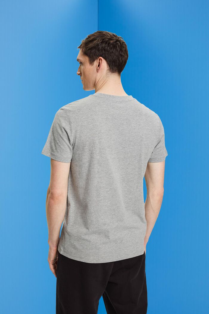 T-shirt slim fit con girocollo, MEDIUM GREY, detail image number 3