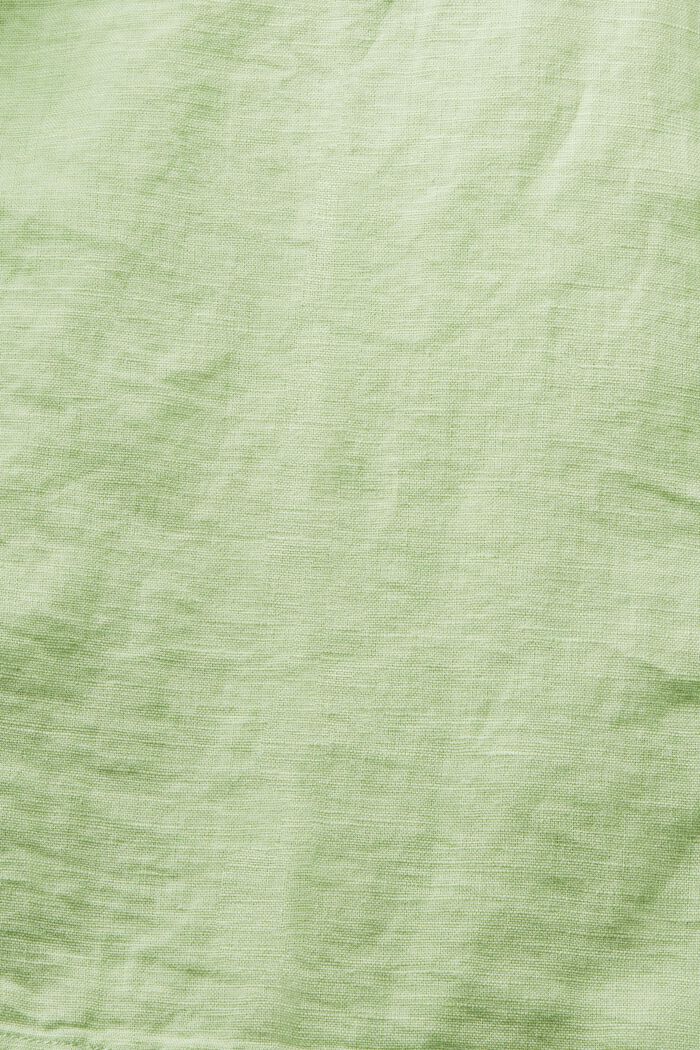 Camicia blusata in lino e cotone, LIGHT GREEN, detail image number 6