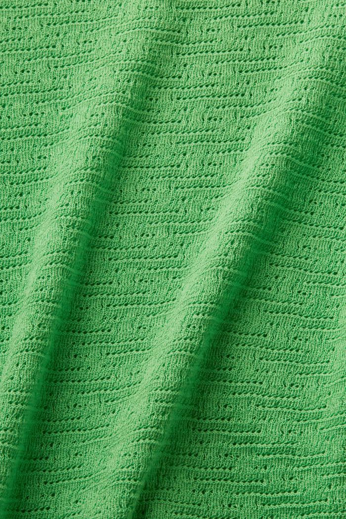 Pullover pointelle a manica corta, CITRUS GREEN, detail image number 4