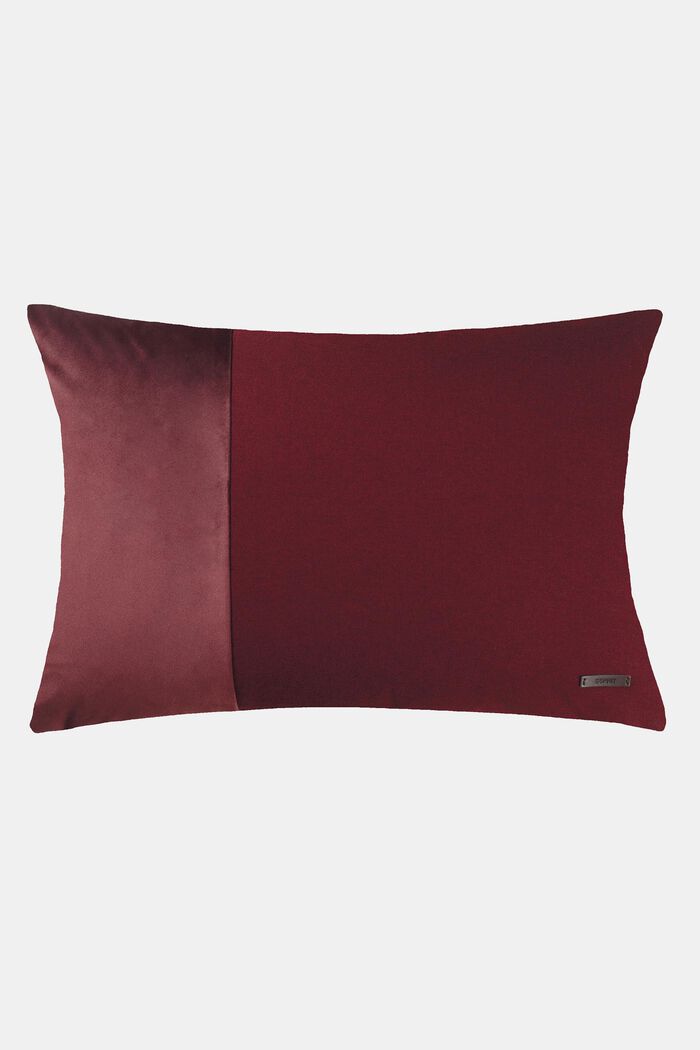Fodera per cuscino in materiale misto con microvelluto, DARK RED, detail image number 0
