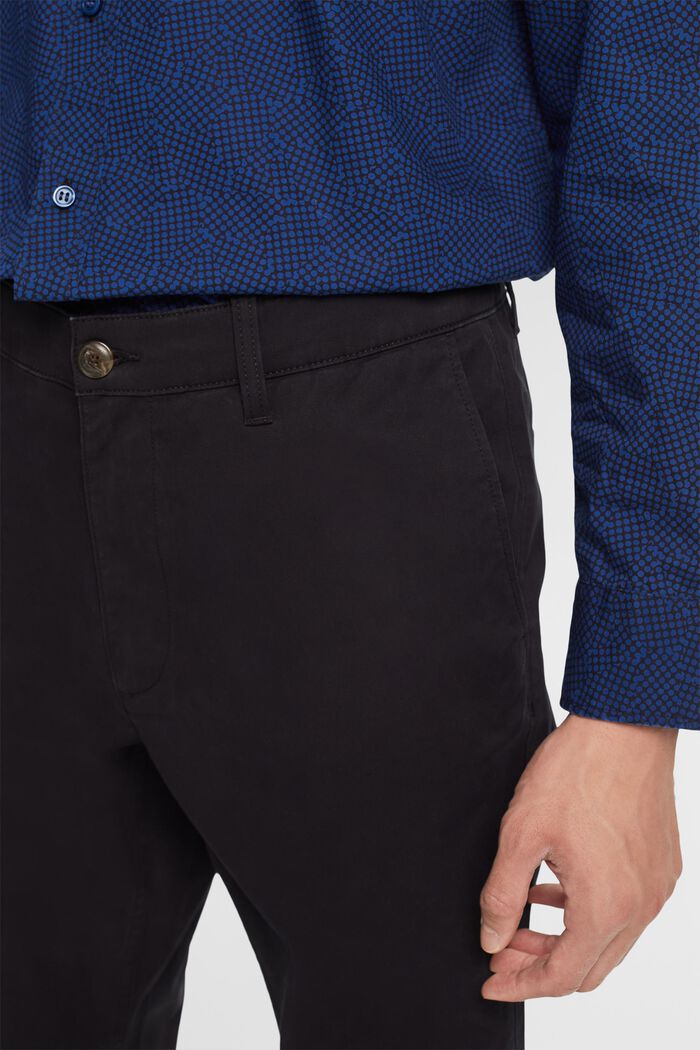 Chino slim fit in twill di cotone, BLACK, detail image number 2