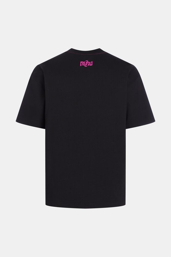 T-shirt fluo con stampa relaxed fit, BLACK, detail image number 4