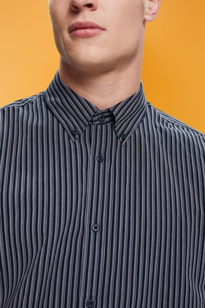 Camicia a righe in cotone sostenibile, NAVY, detail image number 2